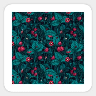 Wild strawberries, red and blue Sticker